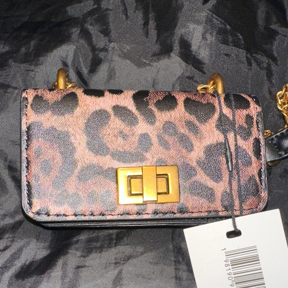 Steve Madden Leopard Mini Bag with Gold Chain - Picture 3 of 12